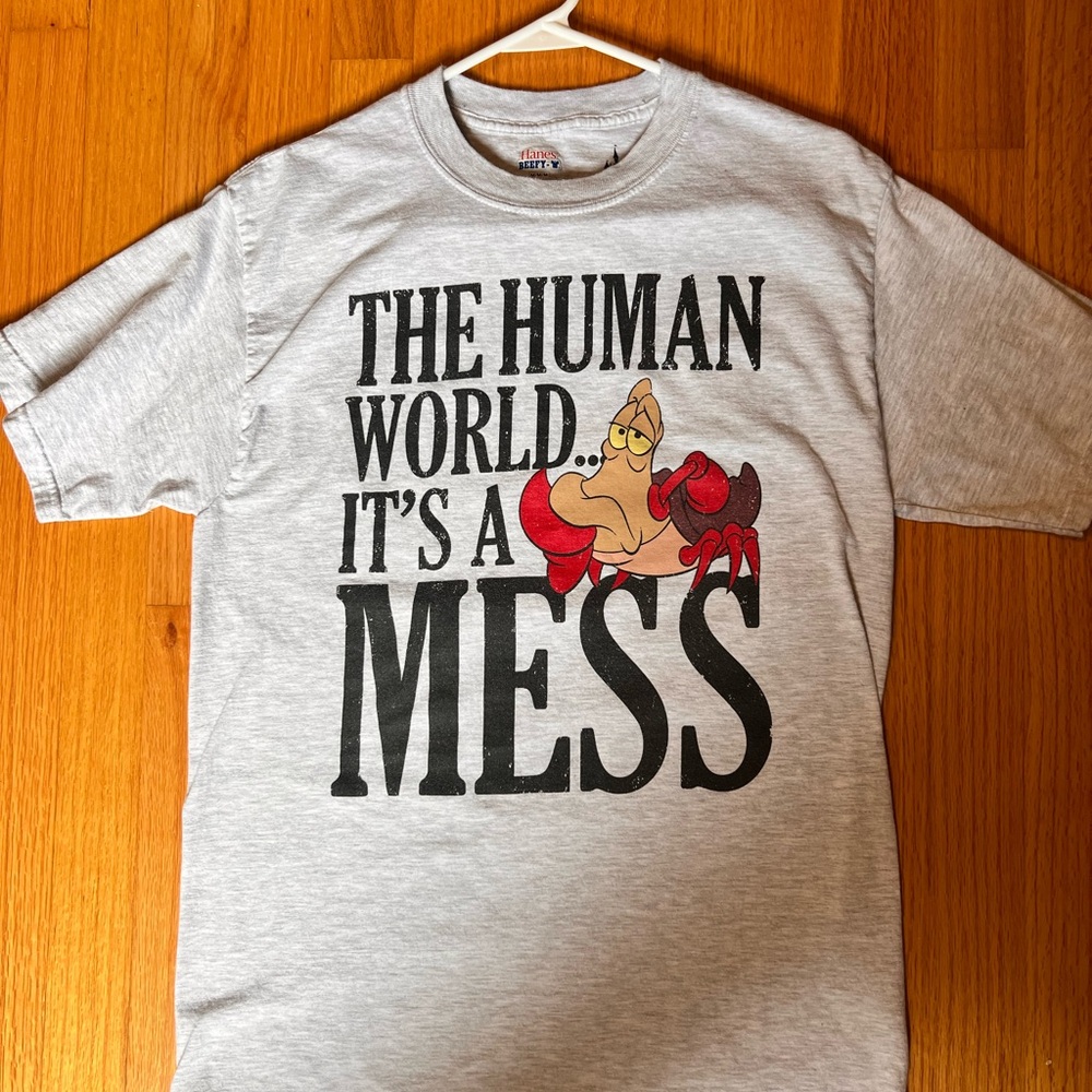 Disney Red and Gray Short Sleeve Tees with Iconic Prints of Sebastian